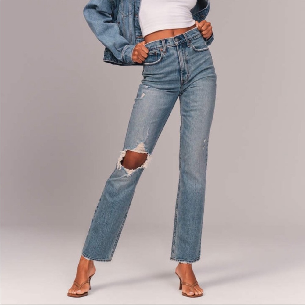 ABERCROMBIE 90s Ultra High Rise Straight Jean 26